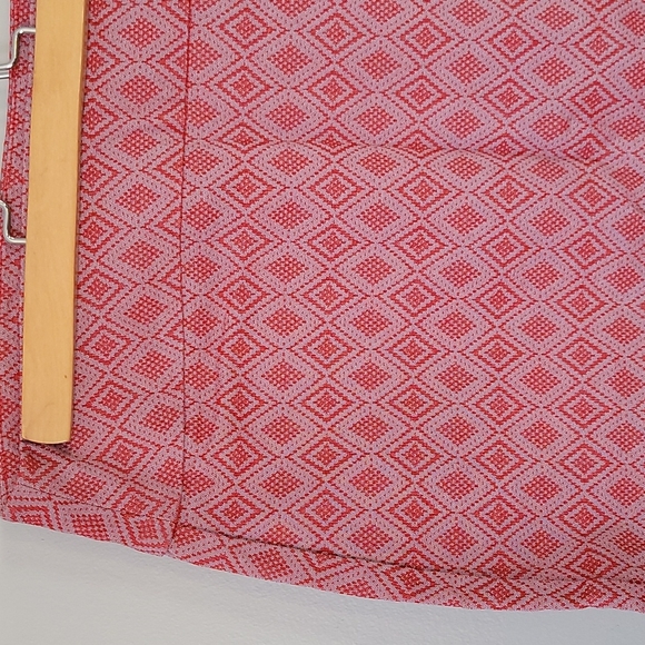 RW&Co Red Pattern pull on pencil career wear skirt Sz S - Picture 2 of 8